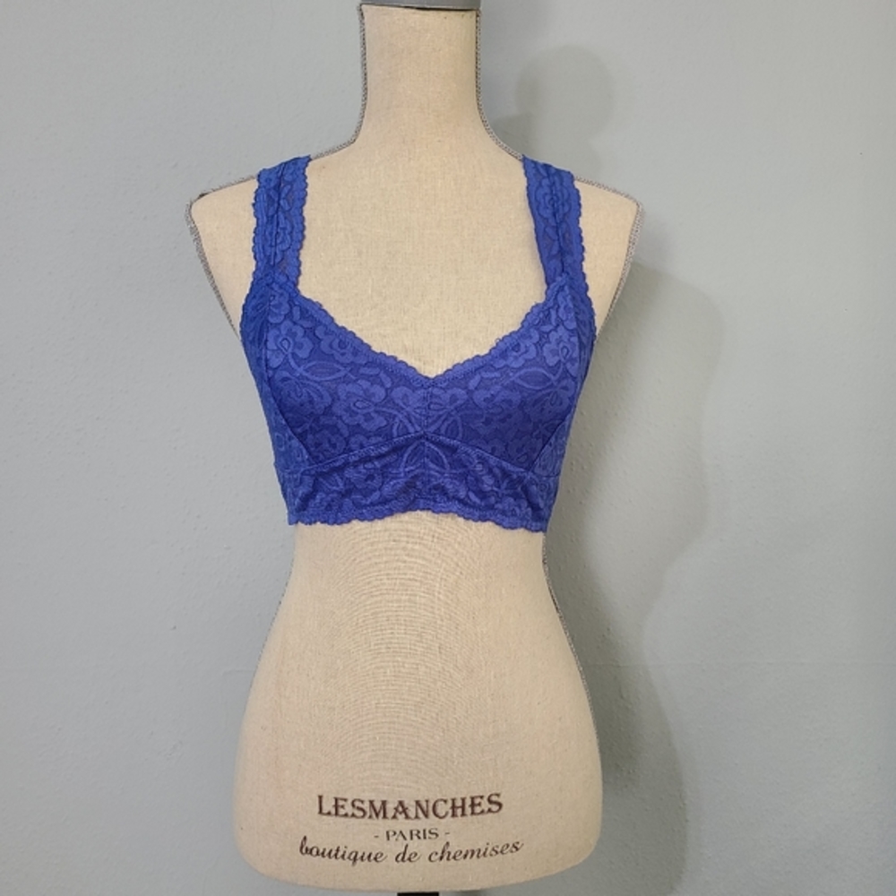 Free Peopleā Blue Crossback Bralette Size M